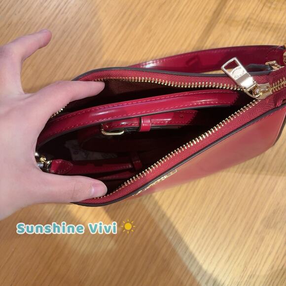 NWT Coach Teri Shoulder Bag Crossbody In Spazzolato Leather cv938 Ruby Gold - Picture 9 of 9